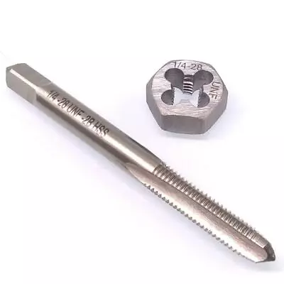 US Stock HSS 1/4-28 Tap & 1/4-28 Hexagon Die Thread Right Hand Set • $15.83