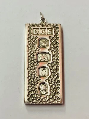 £22 • Buy  Sterling Silver Hammered 1oz Ingot Pendant” Sheffield 1977