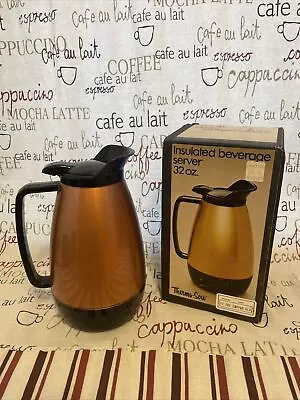 Vintage Thermo-Serv Insulated Server Pitcher Water Coffee Pot 32 Oz Gold 11-103 • $25