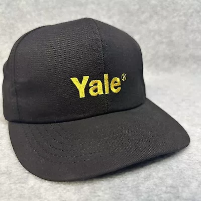 Vintage Yale Forklift Hat Adult OSFA Black Rope Brim 5 Panel SKM USA Made Work • $14.95