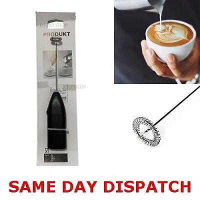 IKEA  MILK FROTHER Coffee Latte Hot Chocolate Whisk Mixer Frothy Blend Black UK • £3.99