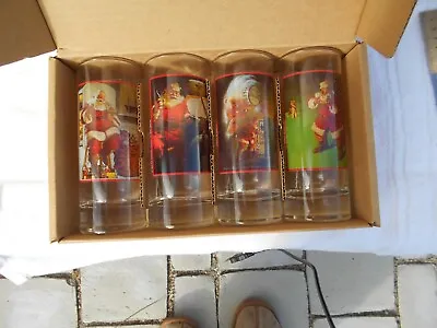 Vintage Collectable Coca Cola Christmas Glasses 1990 *Boxed * Never Used • $50