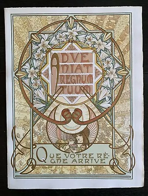Alphonse Mucha's Le Pater: Thy Kingdom Come (Color Mandala Plate) 1899 • $2200