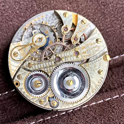 1913 Illinois Grade 706 16S 17J Two Tone Open Face Pocket Watch Movement Repair • $95