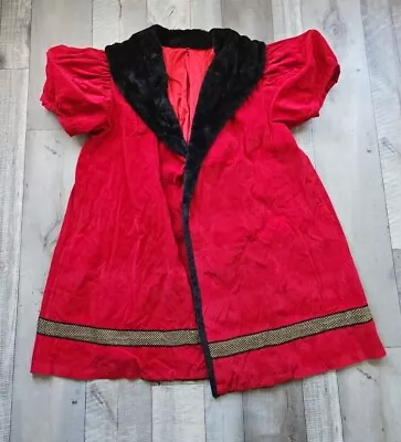 Mens Medieval King Cloak Jacket Size XL Red Faux Fur Collar Read Description  • $25