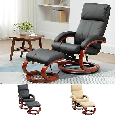Recliner Chair With Ottoman Faux Leather Recliner W/ Vibration Point • $199.99