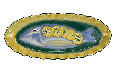 CERTIFIED INTERNATIONAL Oval Fish Platter 14.5  Provence By Linda Montgomery • $42.75