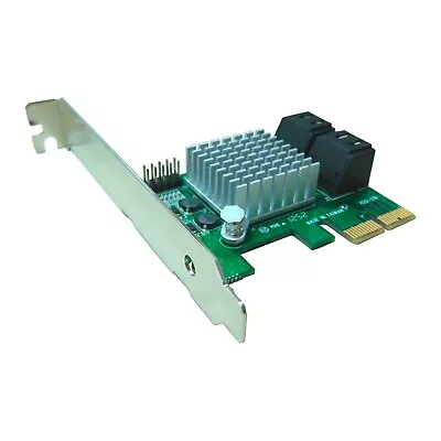 Lycom PE-120 AHCI SATA III-6Gbps Internal 4 Port Low Profile PCIe 2.0 Host Adapt • £50