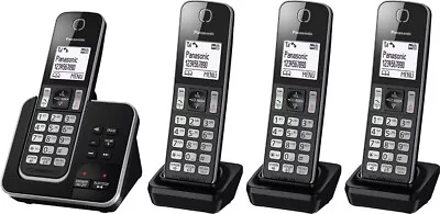 PANASONIC DECT Digital Cordless Phone-with Answering Machine &Quad-Pack Handsets • $158.99