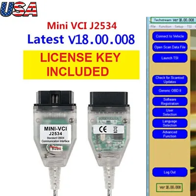  2024 MINI VCI TIS Techstream V18.00.008 TIS J2534 For Toyota Inspection Cable • $25.99