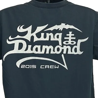 King Diamond Tour 2015 T Shirt Large Black Local Crew Roadie Concert Band Mens • $43.39