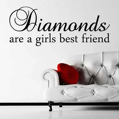 Diamonds Are A Girls Best Friend Marilyn Monroe Quote Wall Sticker Decal UK • £12.60