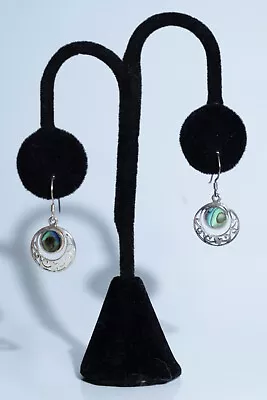 Handcrafted Mexican 925 Sterling Silver Mother Of Pearl Dangle Earrings • $19.99