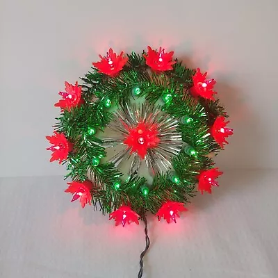 Vintage Light Up Christmas Tree Top Topper Wreath Tinsel • $12.99