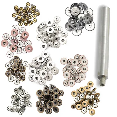 £2.25 • Buy Brass Jeans Tack Buttons Fasteners With Hand Tool Rivets For Denim Pent Trouser 