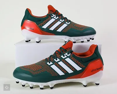 NEW Adidas Ultraboost Miami Hurricanes PE Football Cleats (GX8555) Men's Sz 12.5 • $229.99