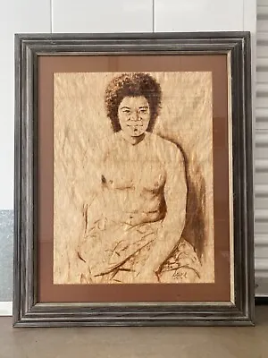🔥 RARE Vintage Modern Hawaiian Polynesian Tongan Man Painting Sune Egan 1977 • $1350