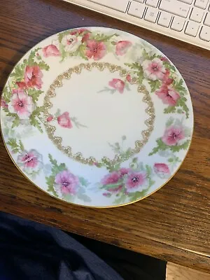 Beautiful Vintage J.p.l Limoges France  J. Pouyat Flower Plate And Free Shipping • $39.99