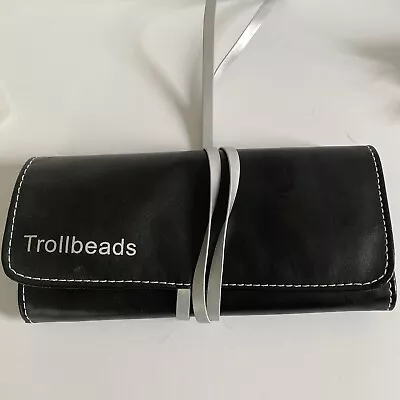 NEW Trollbeads Leather Travel Pouch - Travel Roll - Travel Case - Black • $35