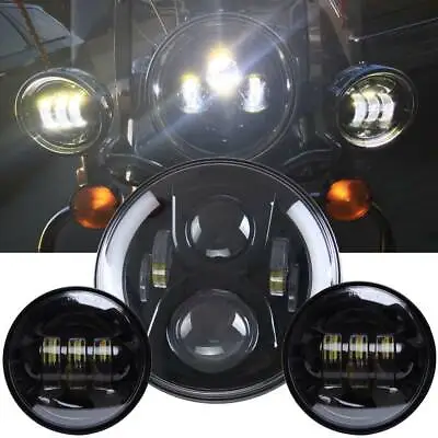 $99.20 • Buy For Harley Road King Classic 7  LED Headlight Projector +4.5  Fog Passing Lights