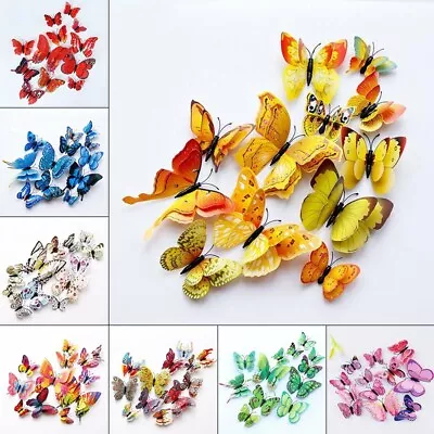 12PCS Home Decoration Three-dimensional Creative 3D Butterfly Wall Sticker • $18.66