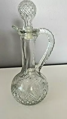 Vintage Avon Empty Clear Glass Textured Bottle With Lid Decor READ • $17.42