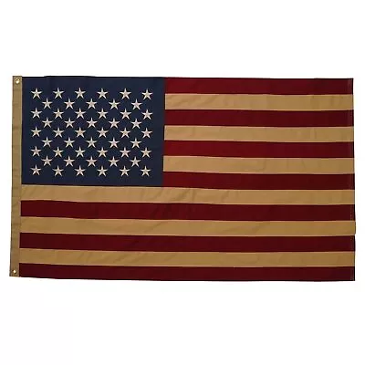 Vintage American Cotton Flag 3x5 Ft Made In USA Luxury Embroidered Stars And... • $44.01