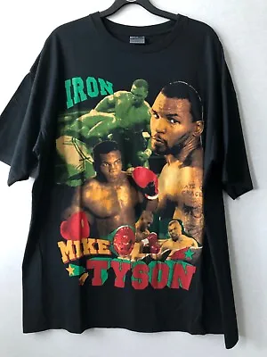 New Mike Tyson Black T-shirt - XL Double Sided Tee Vintage Iron Wbc Boxing Top • £80
