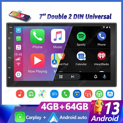 Android 13 Double 2 Din 7 Inch Car Stereo Radio Carplay GPS Navi WiFi Touch 64GB • $80.82