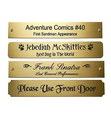 Custom Engraved Solid Brass Plate Picture Frame Art Label Name Tag 4-1/2  X 3/4  • $11.07