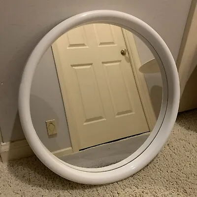 Vtg Space Age Plastic Round Wall Mirror White InterDesign  • $59