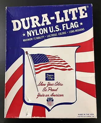 Vintage Dura-Lite Nylon US Flag 50 States 3' X 5' With Original Box Dettra USA • $24