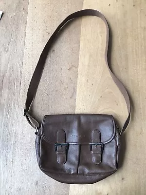 Longchamp Small Brown Leather Buckle Crossover HandBag • £35