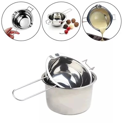 For DIY Candle Soap Making 2Pcs Stainless Steel Wax Melting Pot Double Boiler UK • £13.87