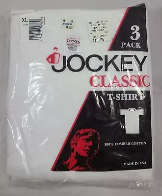 Vintage 1987 3 Pack Jockey Classic White Men’s T-Shirts Size XLarge New NOS XL • $29.99