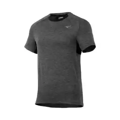 Mizuno Performance Alpha Tee Shirt Mens S Heather Black Running Athletic NEW • $26.87