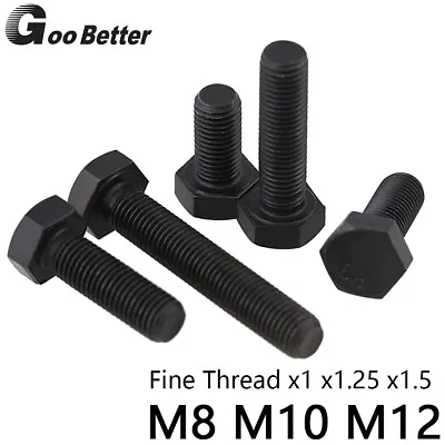£1.19 • Buy M8 M10 M12 Metric Fine Thread X1 X1.25 X1.5 Hex Head Plain Bolts Grade 8.8
