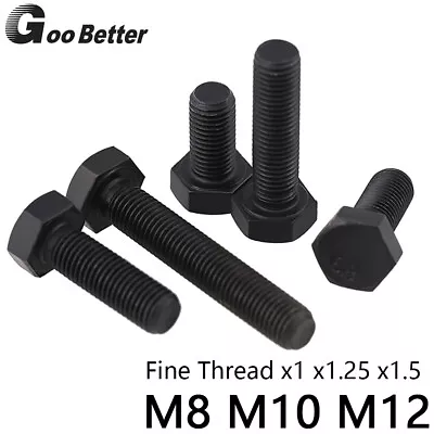 M8 M10 M12 Metric Fine Thread X1 X1.25 X1.5 Hex Head Plain Bolts Grade 8.8 • £1.38