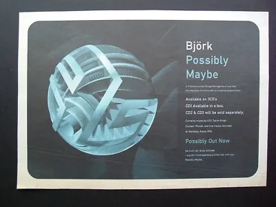 £1.99 • Buy Original 1996 - BJORK - Possibly Maybe Single - Music Press Advert / Mini Poster