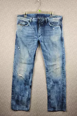 DIESEL SAFADO Jeans Men's 34 X 31 Wash 008E7 Distressed Slim Straight • $49