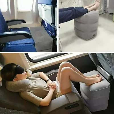 $14.75 • Buy Inflatable Travel Footrest Leg Foot Rest Air Plane Pillow Pad Kids Bed Portab;~j