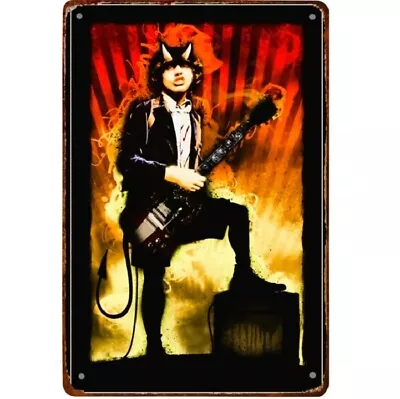 AC/DC Vintage Metal Sign 70s Rock & Roll Retro Poster Tin Sign Decor 12x8 • $13.50