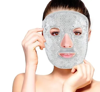 $13.99 • Buy Hot And Cold Therapy Gel Bead Full Facial Mask By FOMI Care | Ice Face Mask F...
