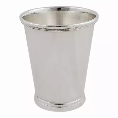 Extra Large Bead Edge English Silver Plated Mint Julep 4.5 H X 3.75 W Silver • $103.08