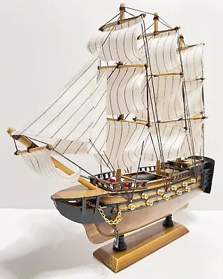Wooden Decorative Sailing Ship Sailboat Model Fully Assembled 12.5x12.5x3 In NEW • $18.99
