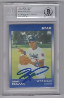 1990 Star Vero Beach Mike Piazza #24 RC Auto Los Angeles Dodgers Beckett Auth • $149.99