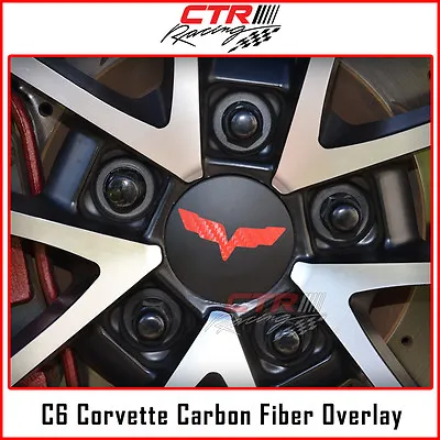 C6 Corvette Wheel Center Cap Rim Overlay Decal Carbon Fiber 2005-2013 • $4.95