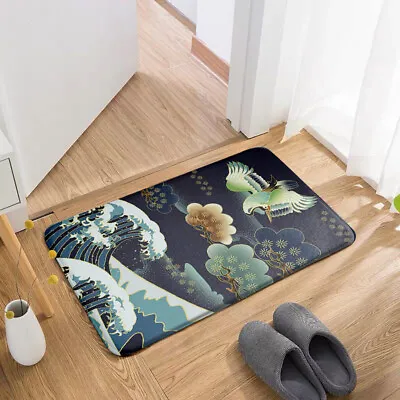 Japanese Ukiyo-e Waves Floor Mat For Living Room Welcome Door Mat • £6.23