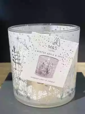 M & S Winter Apple & Spice Silver Light Up Candle • £11.99