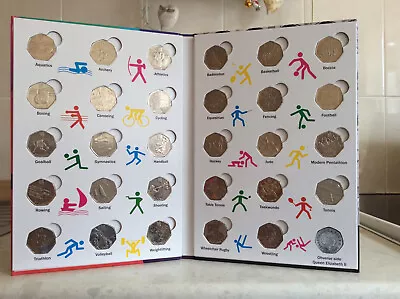 London 2012 Olympic 50p Sports Album & Full Set Of 29 Olympic 50p Coins - Used • £43